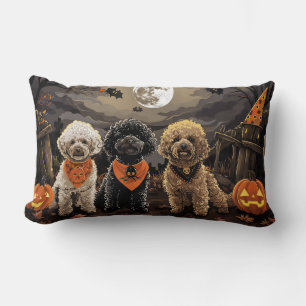 Poodle Halloween Spooky Lumbar Cushion