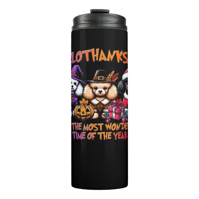 Poodle Halloween Thanksgiving Christmas Classic T- Thermal Tumbler (Front)