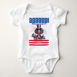 Poodle Happy 4Th Of July America Independence Day Baby Bodysuit