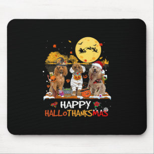 Poodle Happy Hallothanksmas Halloween Thanksgiving Mouse Pad