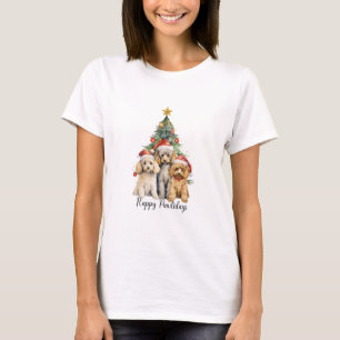 Poodle Happy Pawlidays T-Shirt
