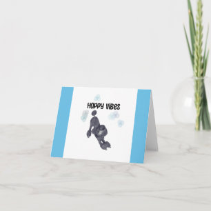 Poodle Happy vibes note card blank inside