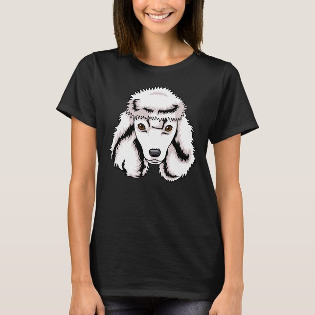 Poodle Head Funny Dog Gift T-Shirt (Front)