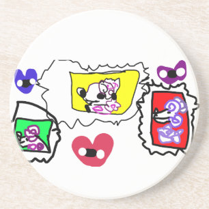 Poodle heart  coaster
