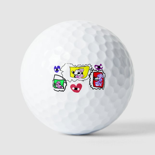 Poodle heart  golf balls (Front)