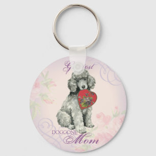 Poodle Heart Mum Key Ring