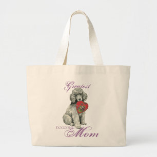 Poodle Heart Mum Large Tote Bag