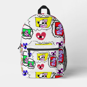 Poodle heart  printed backpack