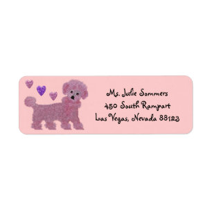 Poodle Heart Return Address Labels