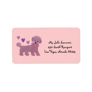 Poodle Heart Return Address Labels