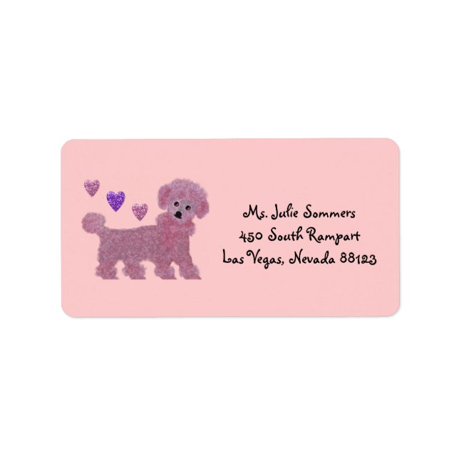 Poodle Heart Return Address Labels (Front)
