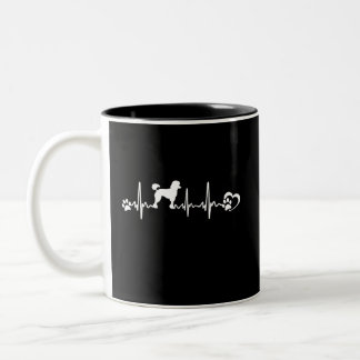 Poodle Heartbeat Two-Tone Coffee Mug