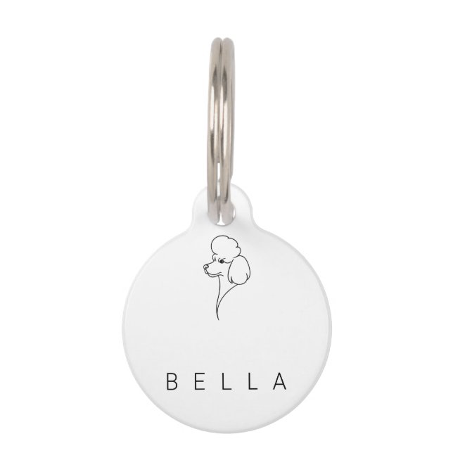 Poodle | Heritage Round Pet ID Tag (Front)