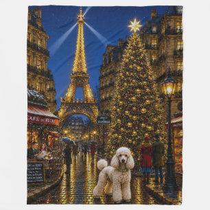 Poodle Holiday  Fleece Blanket