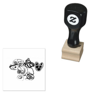 Poodle hot  rubber stamp