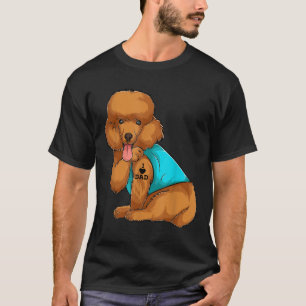 Poodle I Love Dad Tattoo Apparel, Dog Dad Gifts Da T-Shirt
