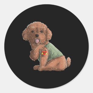 Poodle I Love Mum Tattoo Dog Shirt Funny Mothers D Classic Round Sticker