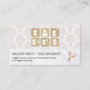 Poodle Icons   Animal Grooming Business Card