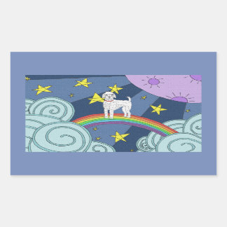 Poodle In Dreamland Rectangular Sticker