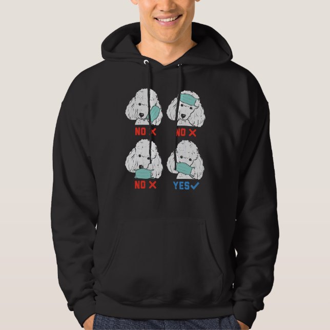 Poodle In Mask Funny Social Distancing Hoodie (Front)