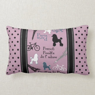 Poodle in Paris Lumbar Cushion