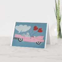 Poodle in Pink Convertible