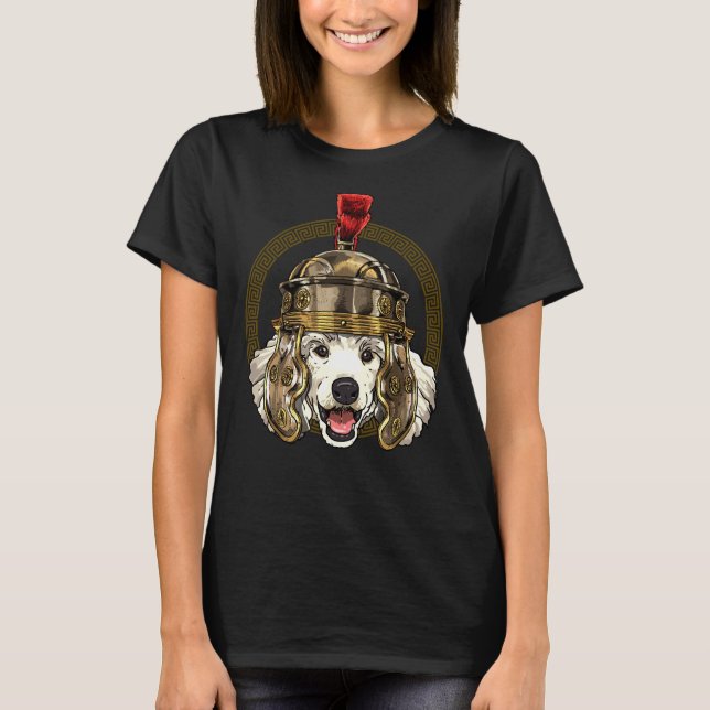 Poodle in Roman Helmet Centurion Legionnaire Dog L T-Shirt (Front)
