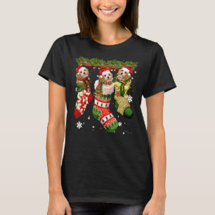 Poodle In Sock Christmas Santa Hat T-Shirt