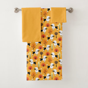 Poodle in the park bath towel set