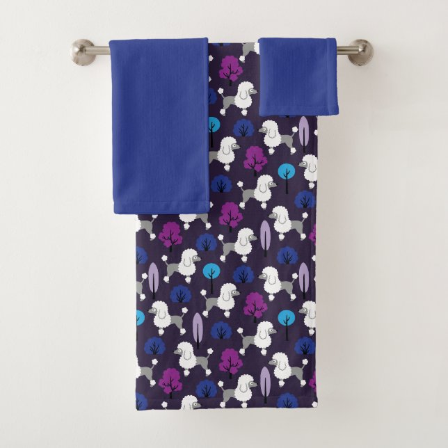 Poodle in the park bath towel set (Insitu)