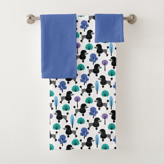 Poodle in the park bath towel set (Insitu)
