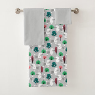 Poodle in the park bath towel set