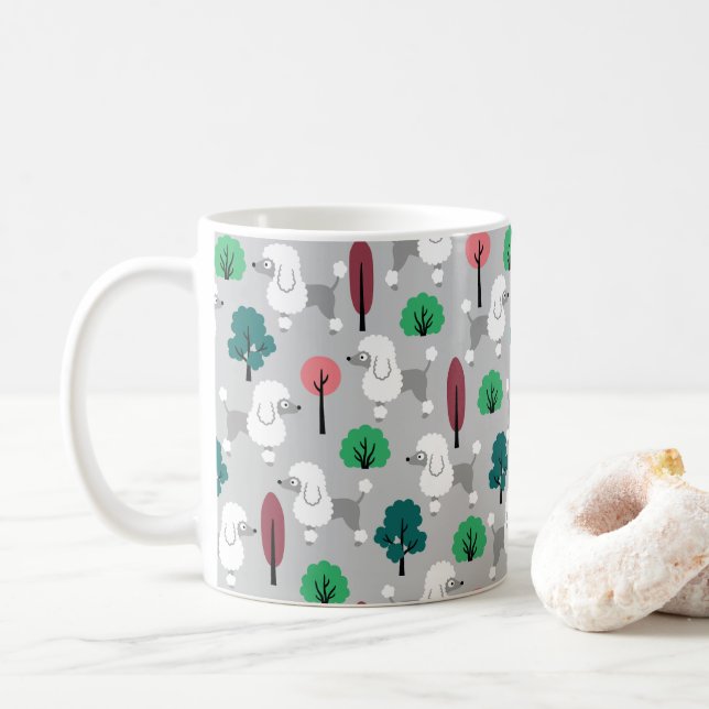 Poodle in the park coffee mug (With Donut)