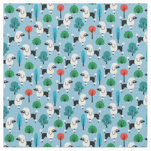 Poodle in the park fabric