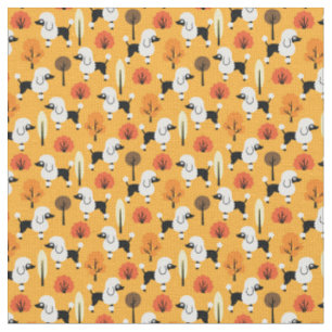 Poodle in the park fabric