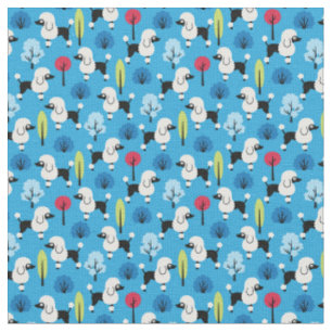 Poodle in the park fabric