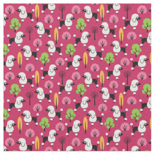 Poodle in the park fabric