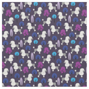 Poodle in the park fabric