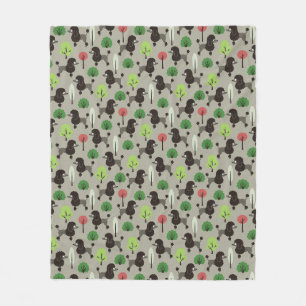 Poodle in the park fleece blanket