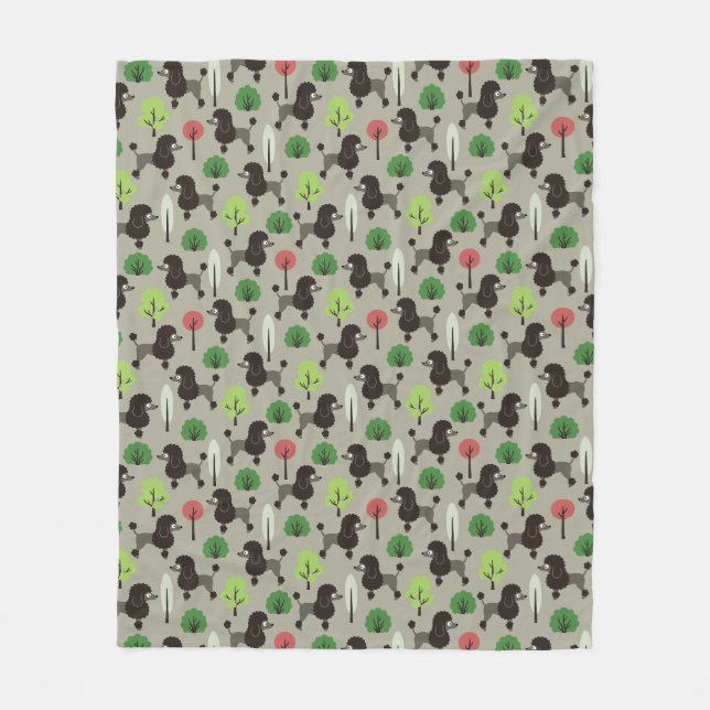 Poodle in the park fleece blanket (Front)