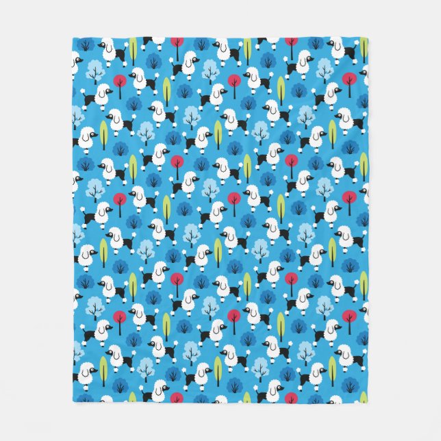 Poodle in the park fleece blanket (Front)