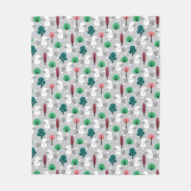 Poodle in the park fleece blanket (Front)