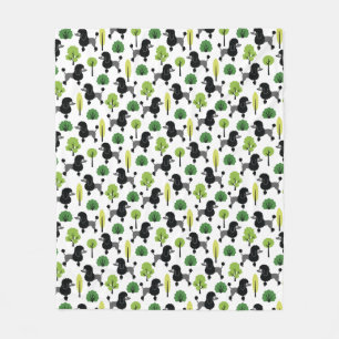 Poodle in the park fleece blanket