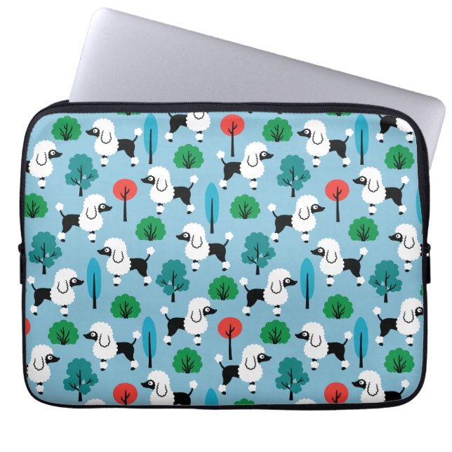 Poodle in the park laptop sleeve (Front)