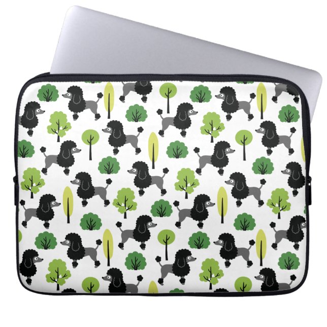 Poodle in the park laptop sleeve (Front)