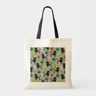 Poodle in the park tote bag