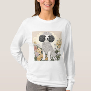 Poodle in Whimsical Flowers T-Shirt