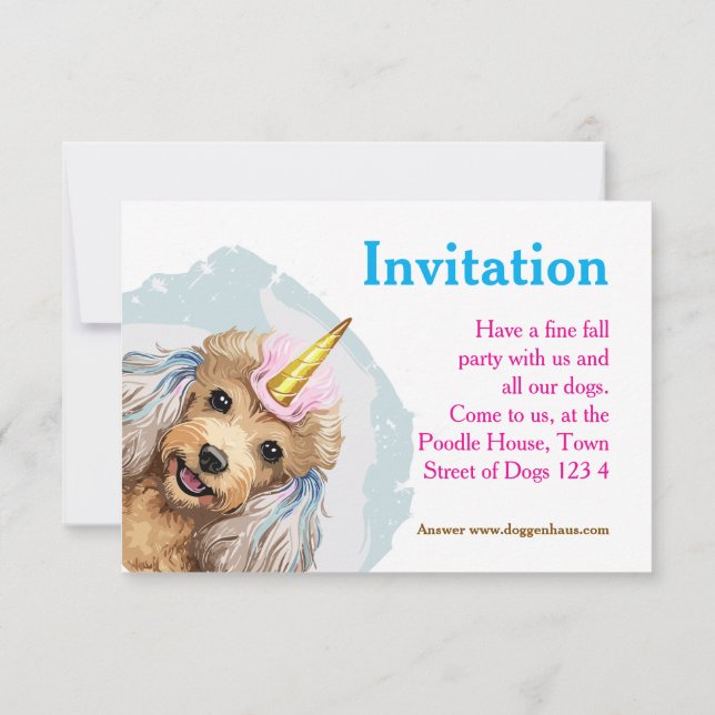 Poodle Invitations (Back)