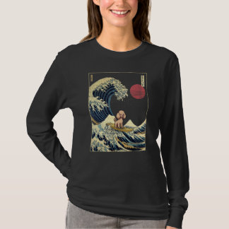 Poodle Japanese Kanagawa Wave Surf Dog T-Shirt