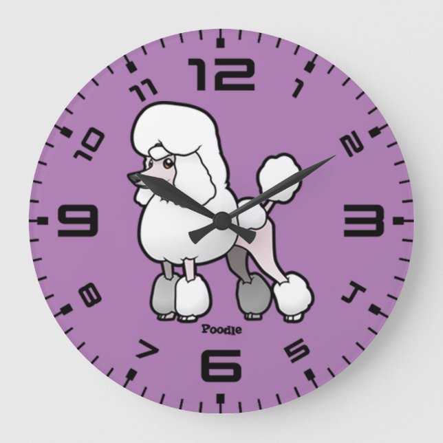 Poodle Large Clock (Front)